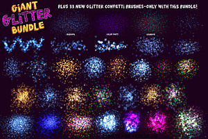 Procreate Giant Glitter Brush Bundle