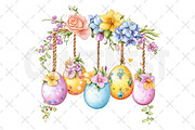 Watercolor Easter Clipart PNG, an Illustration by Craft Nest (Thumbnail 12 of 12)