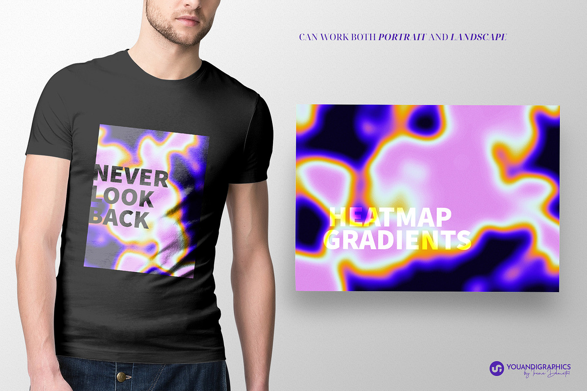 Heatmap Grainy Gradient Backgrounds, a Texture Graphic by Youandigraphics