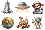Space watercolor clipart, an Illustration by CreationArt (Thumbnail 5 of 5)