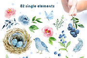 Blueberries and roses, a Decorative Illustration by long summer (Thumbnail 4 of 8)