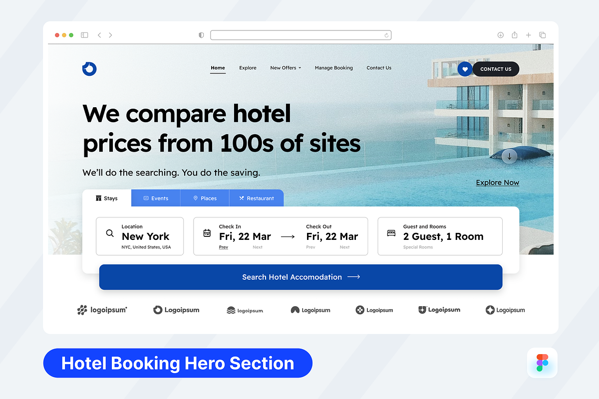 SuiteSpot Hotel Booking Hero Header, a Templates & Theme by SquidPixey (Photo 1 of 3)