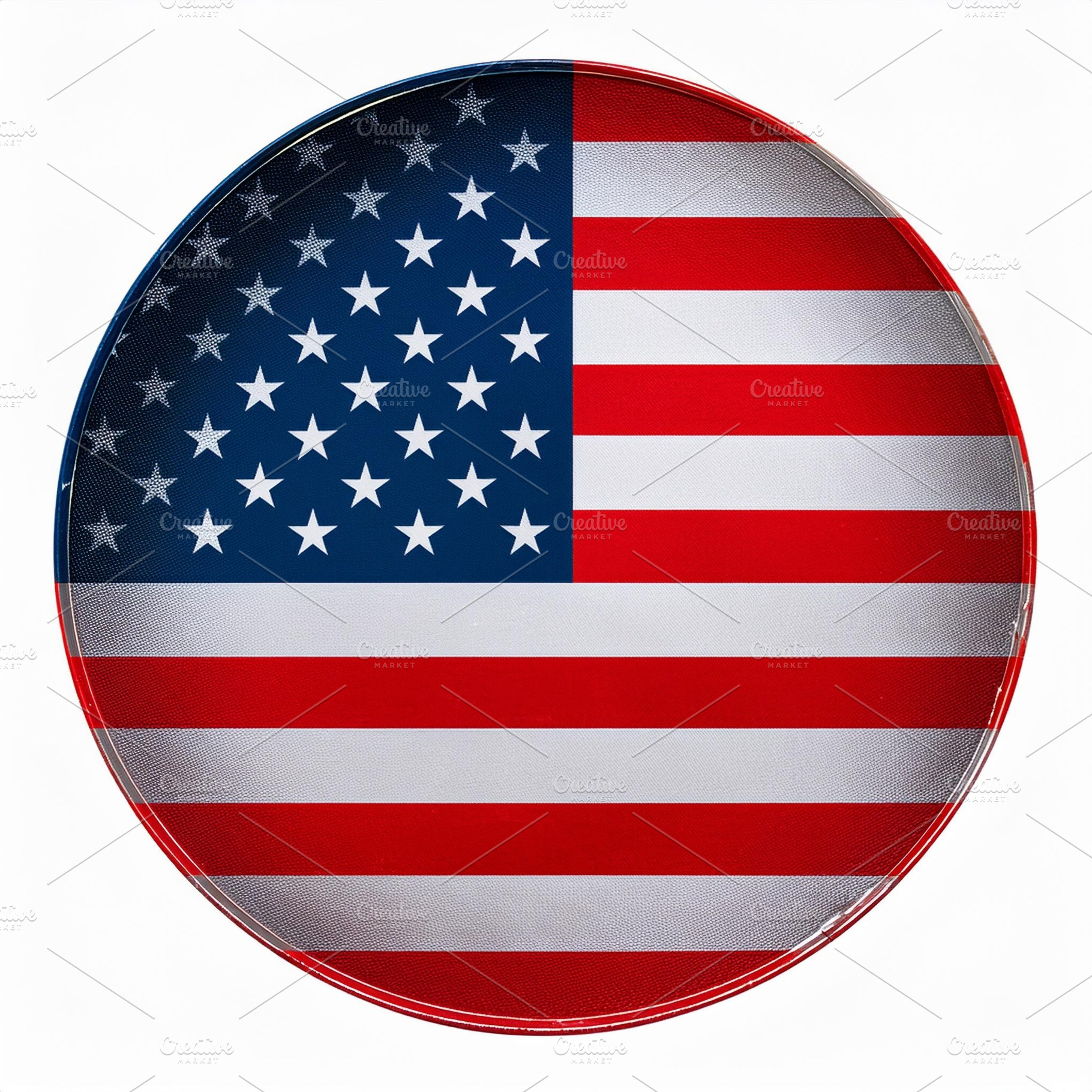 round American flag of United States of America, AI generated, a Photo by WorldOfPhotos