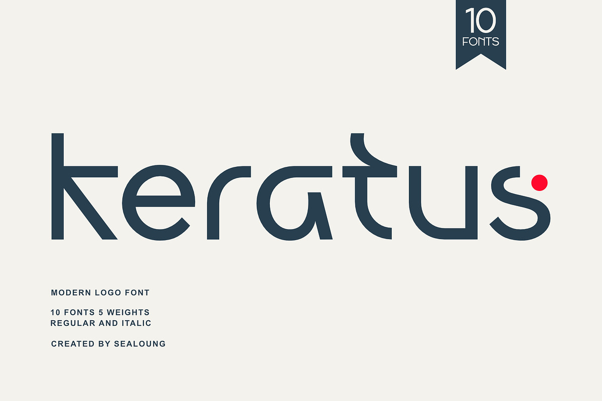Keratus - Modern Sans Logo Font, a Sans Serif Font by Sealoung (Photo 1 of 12)