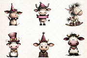 Watercolor New Year Cow Clipart, an Illustration by DreamCafeArt (Thumbnail 6 of 6)