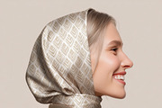 Silk Headscarf Mockup – Model (PSD), a Hat Mockup by 1001 mockups (Thumbnail 8 of 9)