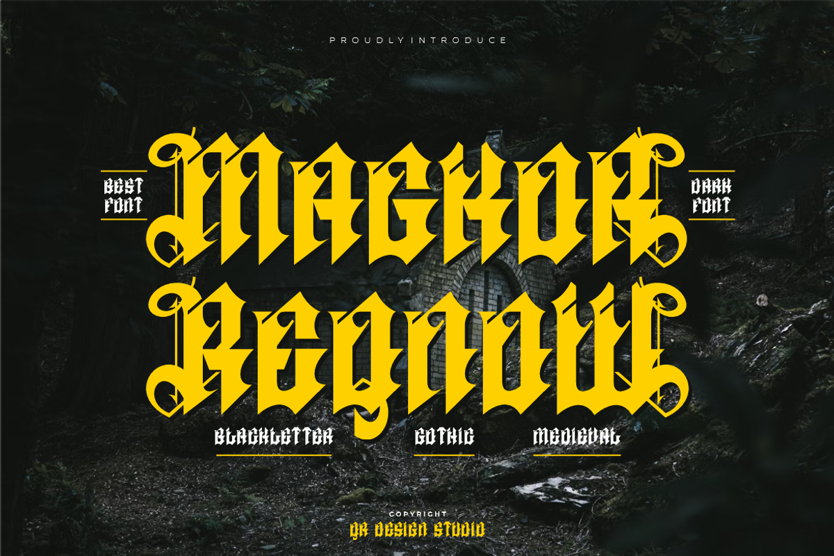 Magkor Reqnow - Medieval Font, a Blackletter Font by QR Design Studio (Photo 1 of 8)