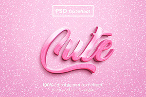 Cute Chrome 3D Text Effect