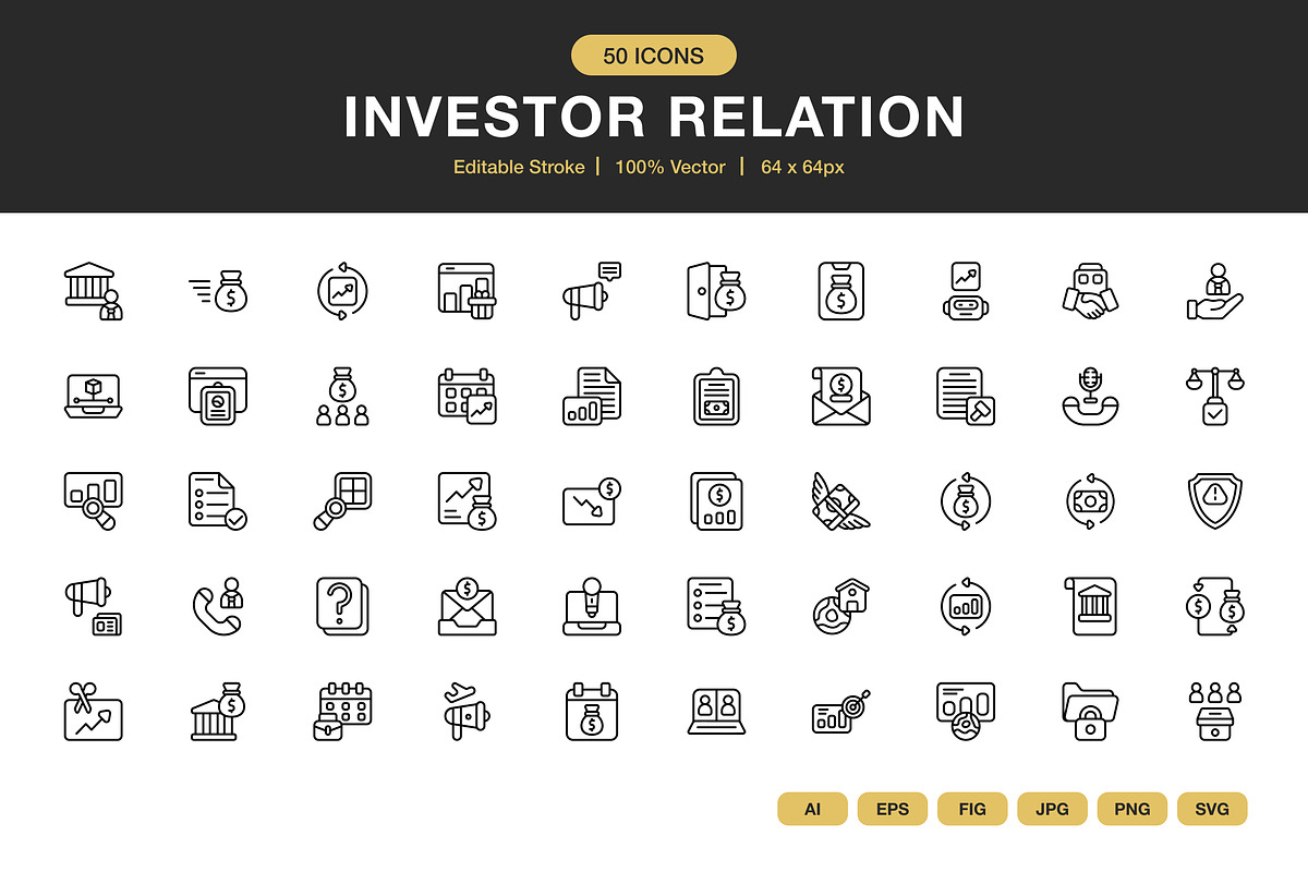Investor Relation Icons, an Icon by Spacepixel Creative