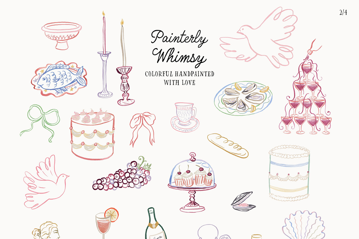 Painterly Whimsy Summer Party Icons, an Illustration by SunnyAfternoons (Photo 6 of 13)