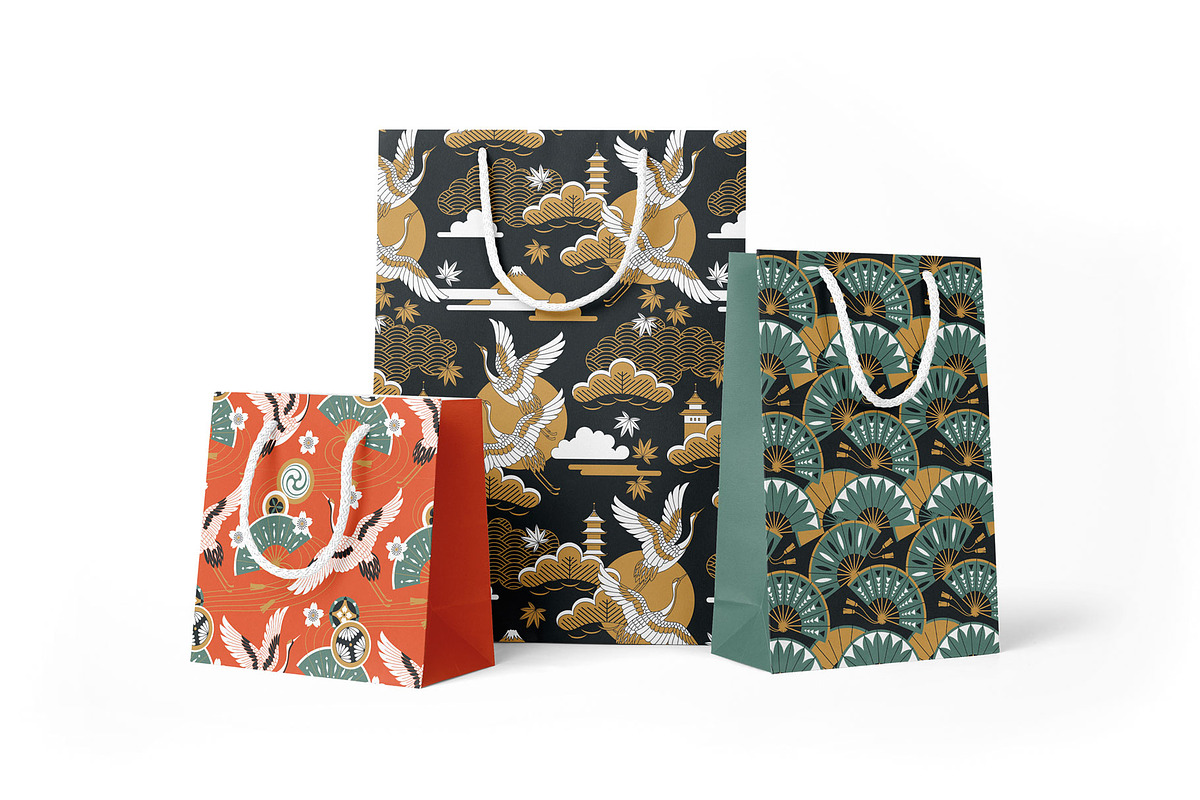 Japanese seamless patterns., a Pattern Graphic by Anna Smirnova (Photo 2 of 16)