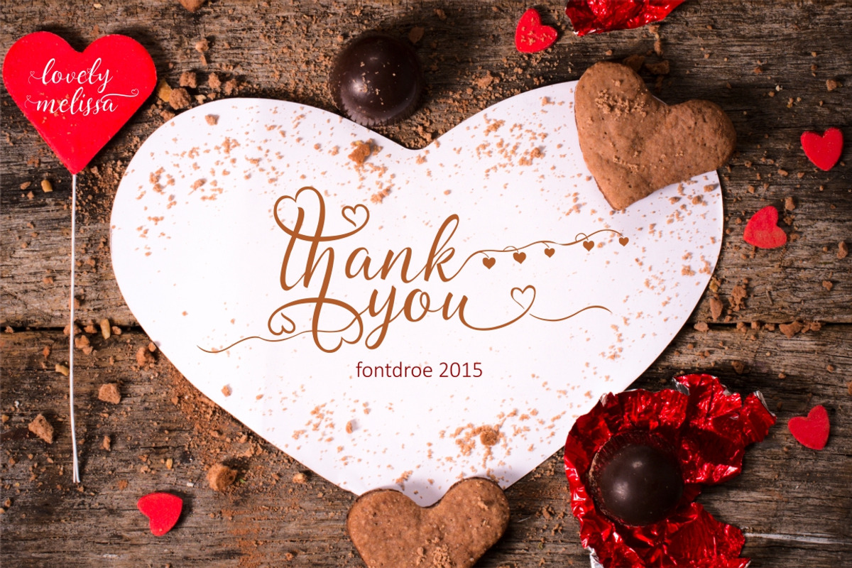 Lovely Melissa, a Script Font by Fontdroe (Photo 9 of 9)