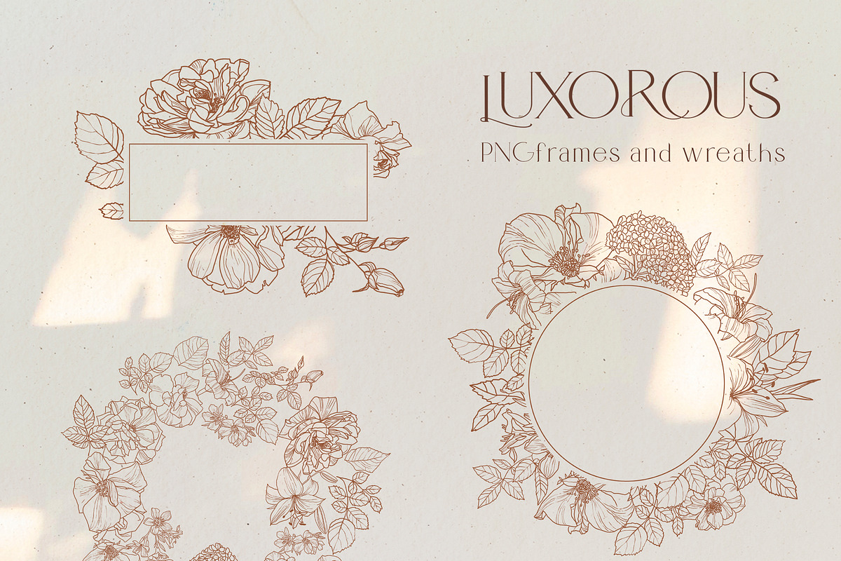 Line Floral Clipart Vector Flowers, an Illustration by whiteheartdesign (Photo 4 of 12)
