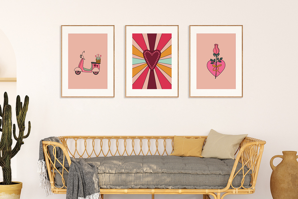 Vintage Valentine's Day. Retro 70s., an Object Graphic by Sofico (Photo 8 of 16)