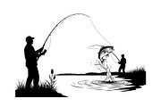Fishing Silhouette Vector Bundle, an Illustration by hafijul (Thumbnail 15 of 51)