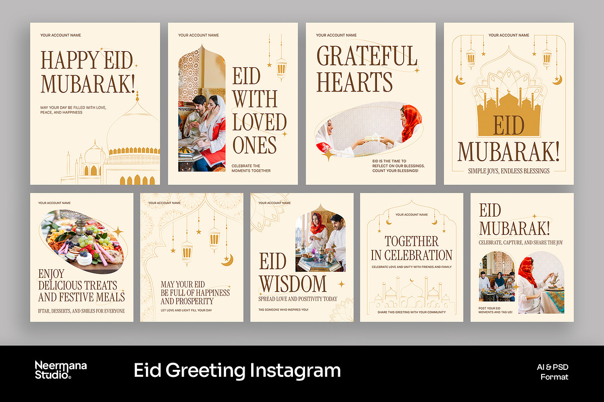 Eid Greeting Instagram Post, a Social Media Template by Neermana (Photo 1 of 4)
