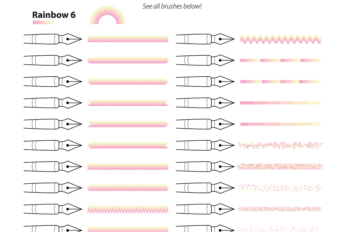 Rainbow Party Illustrator Brush Pack, a Brush Add-On by MarkieAnn Creative (Photo 3 of 7)