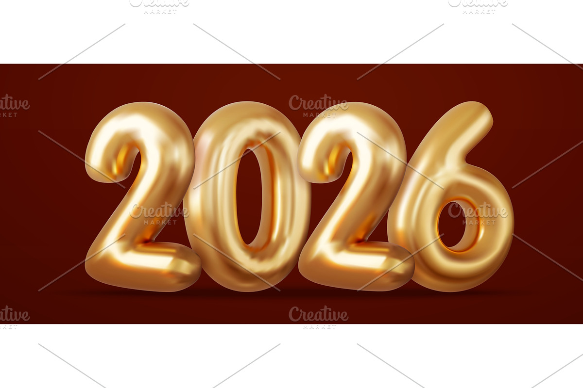 3d Happy New Year 2026., an Object Illustration by ModVector