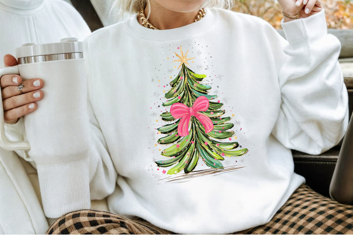 Coquette Pink Bow Christmas Tree PNG, an Illustration by Sublimation Artist (Photo 8 of 9)