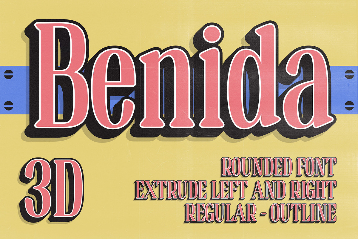 Benida Rounded 3D, a Serif Font by Craft Supply Co. (Photo 1 of 8)