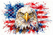 Bald Eagle Patriotic Watercolor PNG, an Animal Illustration by VetalStock (Thumbnail 8 of 8)