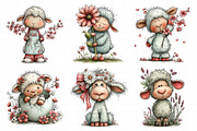 Whimsical Spring Sheep Clipart PNG, an Illustration by Daily.Designs (Thumbnail 5 of 8)
