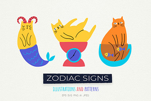 Zodiac Cats, an Animal Illustration by Irina Ostapenko