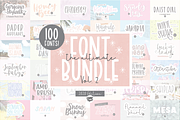 100 FONTS - ULTIMATE Font Bundle, a Script Font by Blush Font Co.
