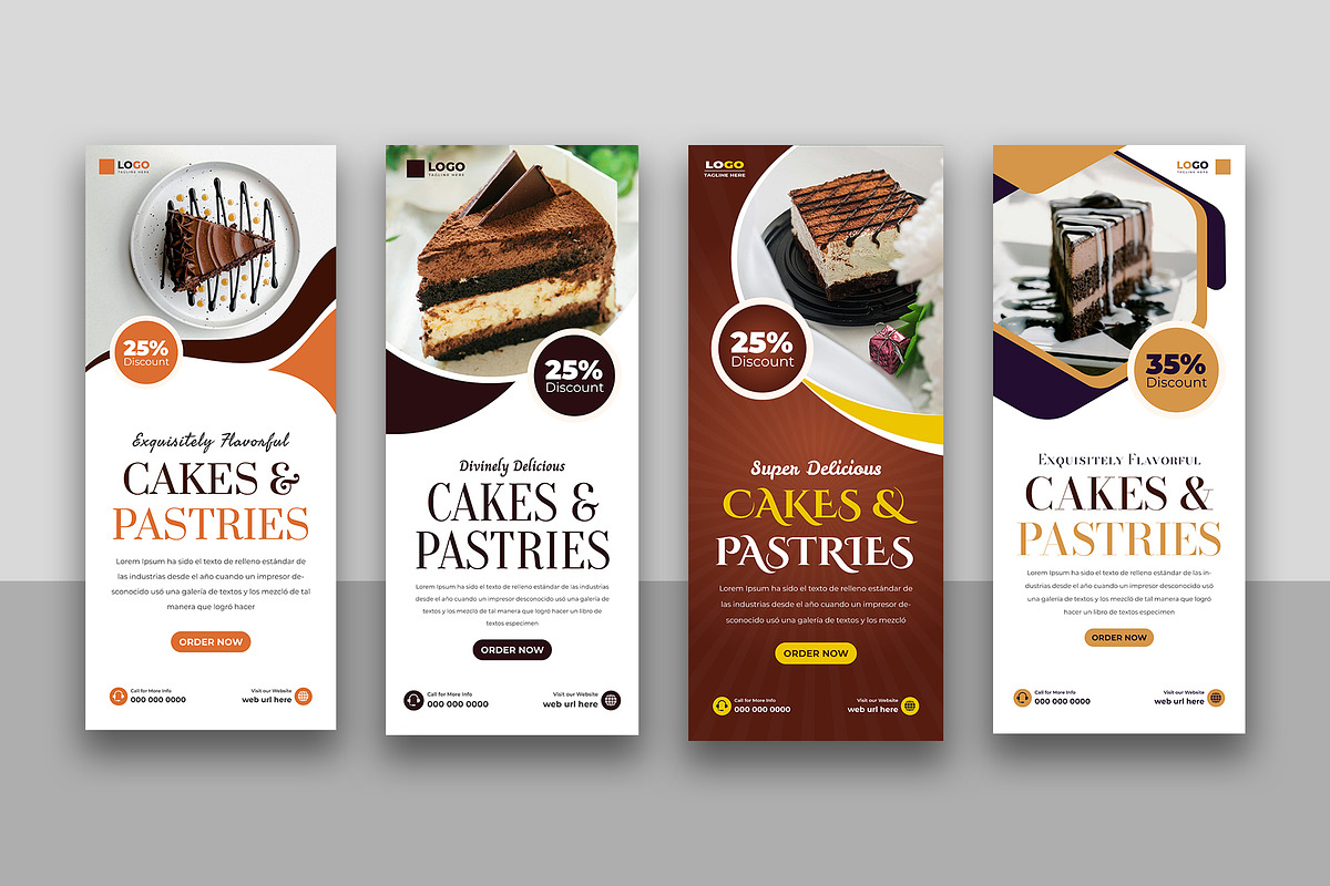 Cake sale roll up banner standee, a Stationery Template by nandinigraphics