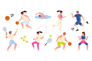 Professional athletes in different, a Sport Illustration by Flashvector