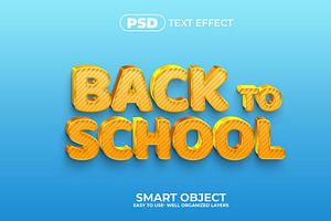 Back To School 3D Editable Psd Text