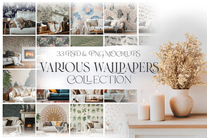 Various Wallpaper Mockups Collection, a Product Mockup by mock-ups