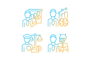 Finance Literacy And Law Icons Set