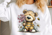 Whimsical Bear and Bees Clipart, a Seasonal Illustration by Canvas Craft (Thumbnail 5 of 10)