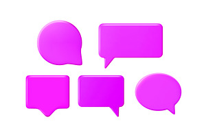 Set of five 3d pink speech bubble, an Object Illustration by Abscent