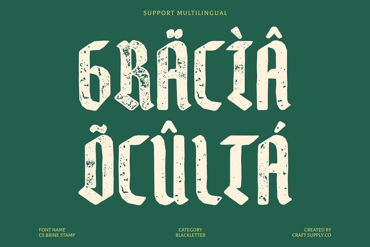 CS Brine Stamp, a Blackletter Font by Craft Supply Co. (Photo 7 of 8)