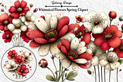 Whimsical Flowers Spring Clipart, an Illustration by GatewayDesign (Thumbnail 1 of 5)