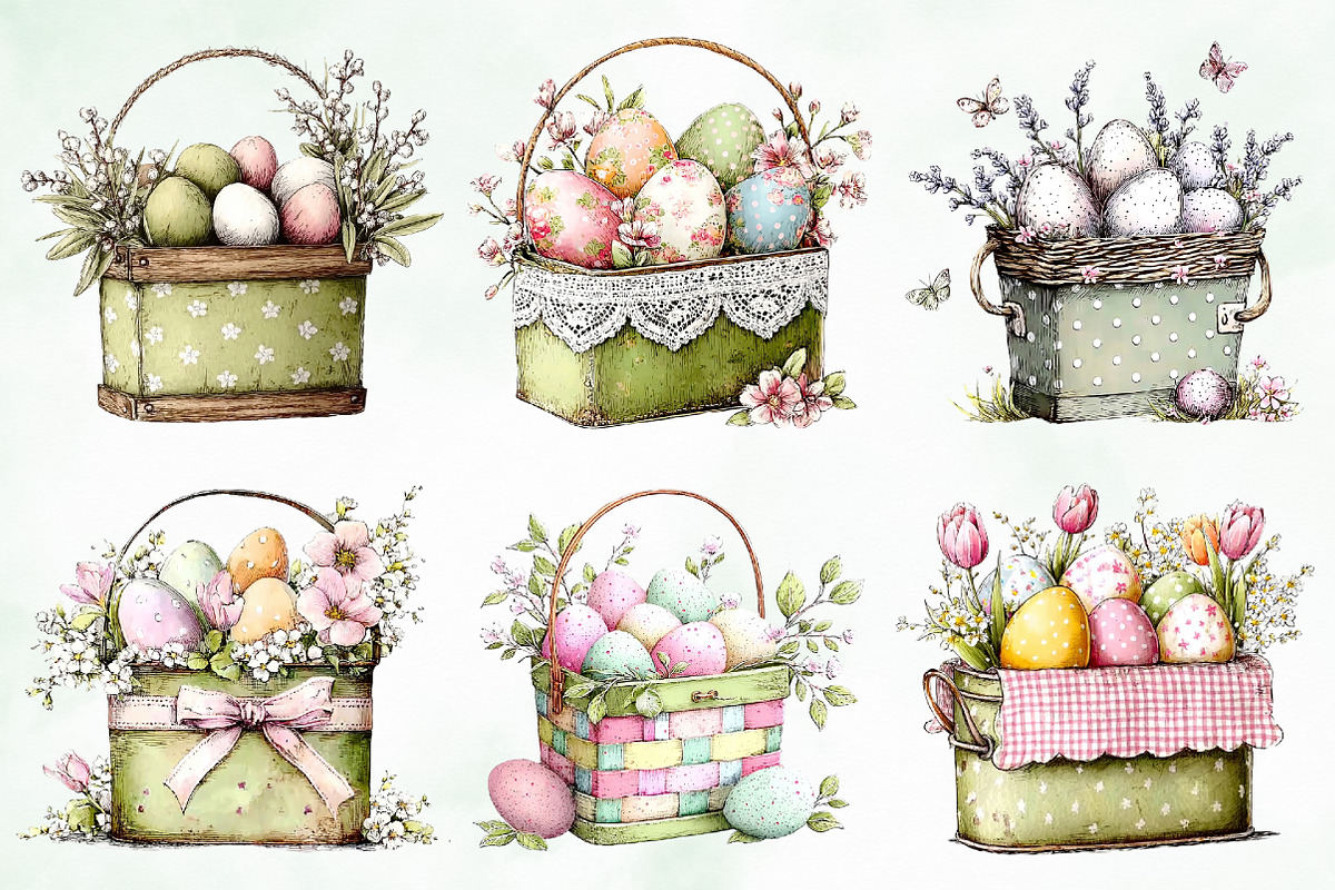 Whimsical Easter Basket Png Clipart, an Illustration by Creative Art (Photo 4 of 8)