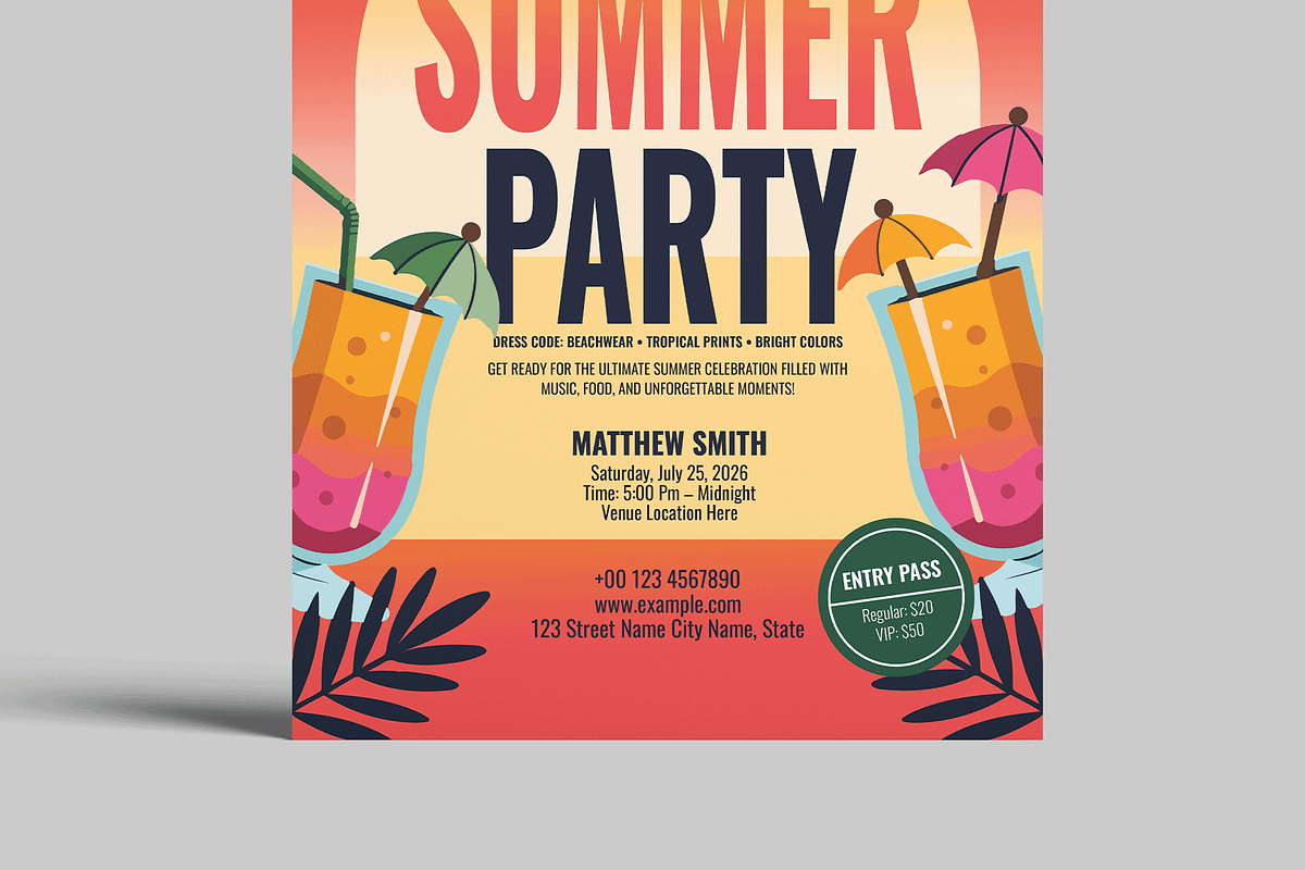 Summer Club Party Flyer Template, a Flyer Template by MightyDesign (Photo 5 of 8)