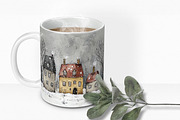 Winter Houses, a Decorative Illustration by rileyBgraphics (Thumbnail 4 of 6)