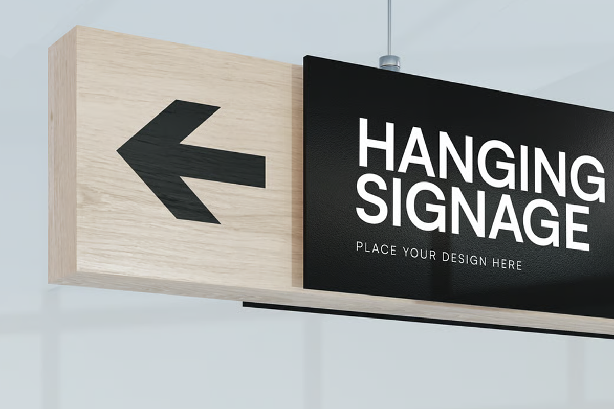 Hanging Sign Mockup - Metal Frame, an Advertising Mockup by graphicsauce (Photo 4 of 4)