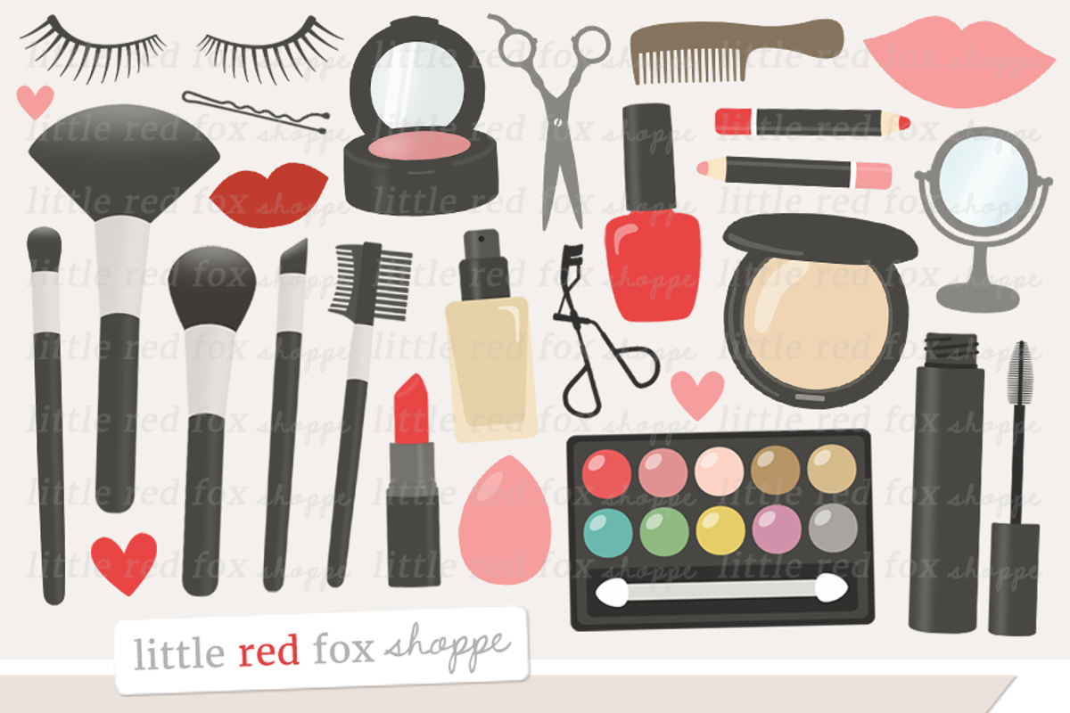 Makeup Clipart, an Illustration by Little Red Fox Shoppe