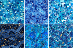 Blue Shimmers Seamless Patterns