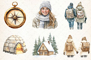 Watercolor Rustic Winter Clipart, an Illustration by Libby Wishes (Thumbnail 2 of 7)