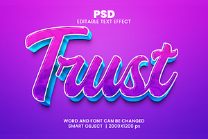 Trust 3d Editable Text Effect Style