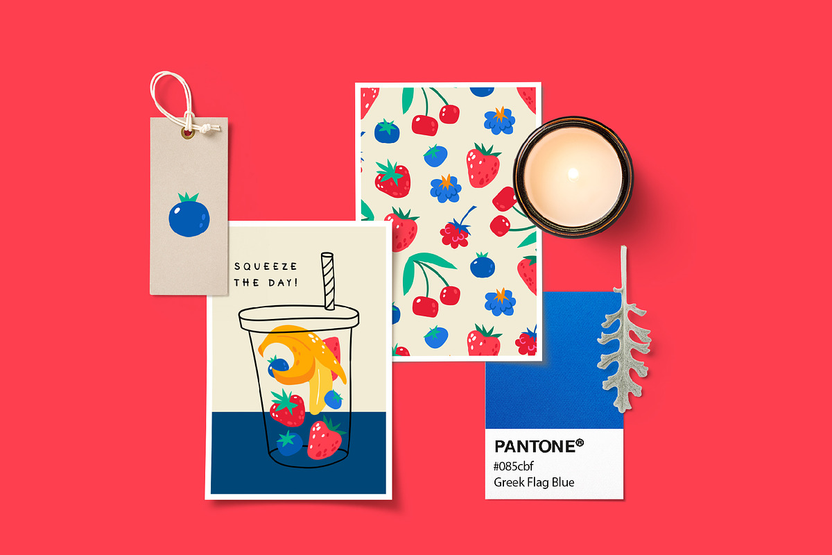 Fruits | Clipart + patterns, a Food Illustration by katieromanoff_art (Photo 5 of 15)
