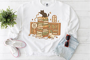 Whimsical Cat & Book Stack PNG, an Illustration by Craft Nest (Thumbnail 6 of 6)