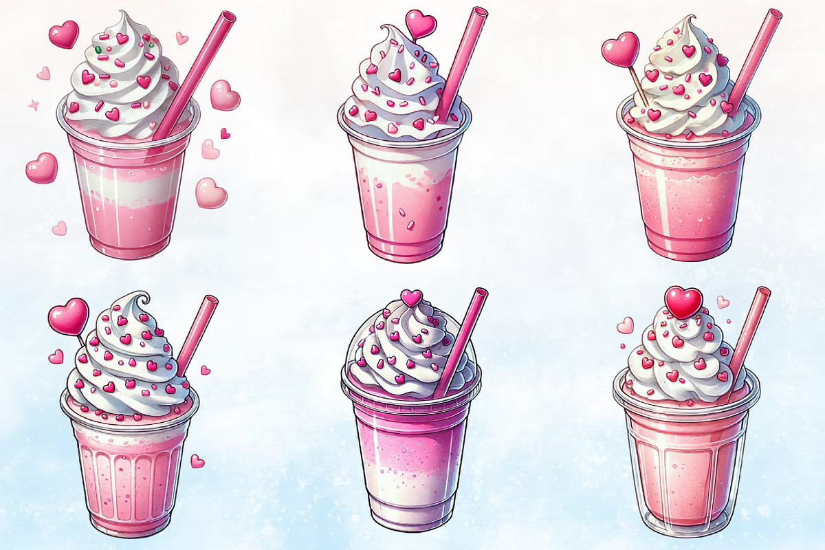 Pink Valentine Coffee Cup Clipart Bu, a Seasonal Illustration by Rose Art (Photo 4 of 4)