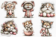 Easter Funny Cats Clipart Png, an Illustration by Craft Nest (Thumbnail 3 of 11)