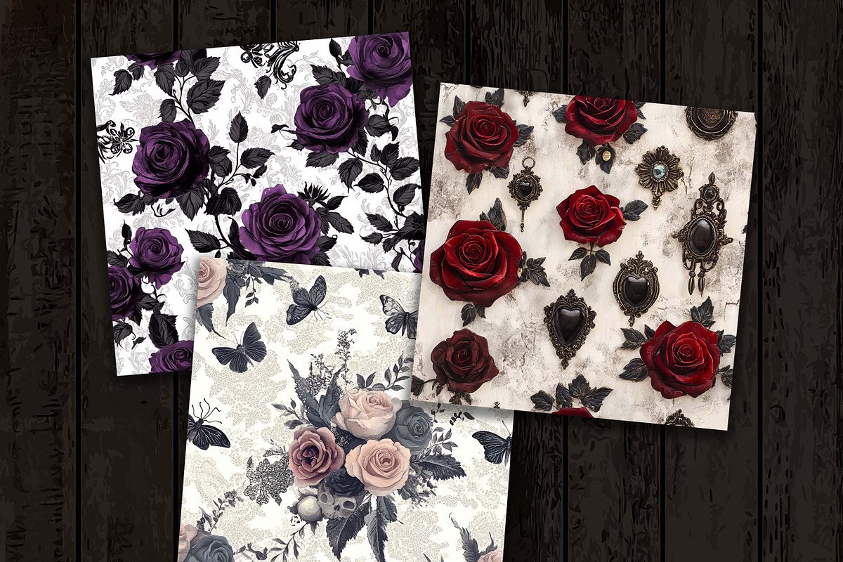 Watercolor Gothic Digital Paper, a Pattern Graphic by Design Scotch (Photo 5 of 8)